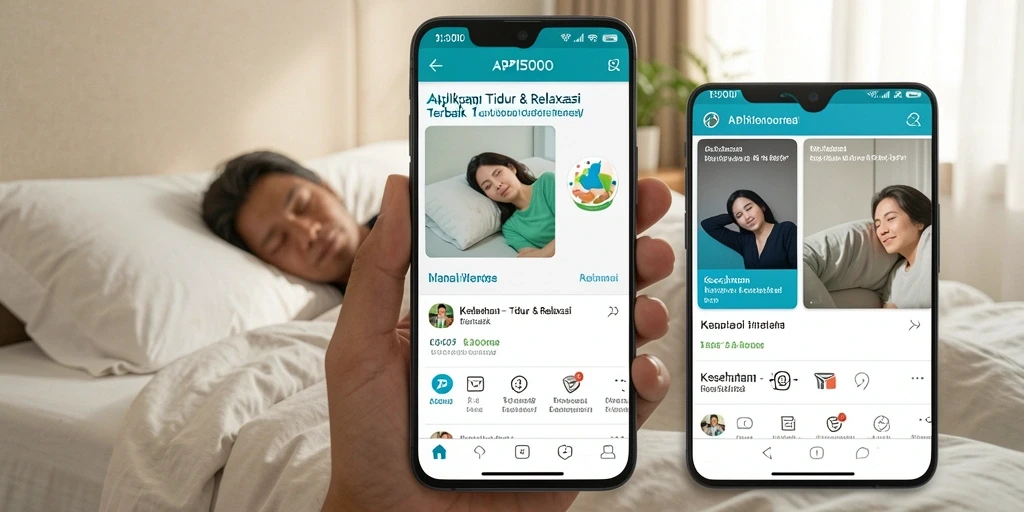 Antarmuka aplikasi API5000 yang intuitif dan lengkap untuk Tidur & Relaksasi.