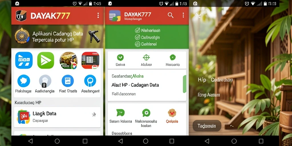 Antarmuka pengguna DAYAK777 untuk cadangan data yang aman dan efisien.