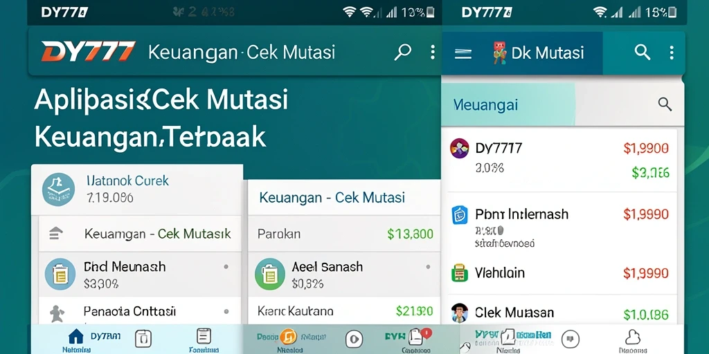 Tampilan antarmuka utama aplikasi Cek Mutasi DY777 yang sederhana dan efektif.