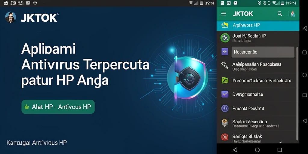 Tampilan utama JKTOK dengan fitur pemindaian Antivirus yang mudah digunakan.