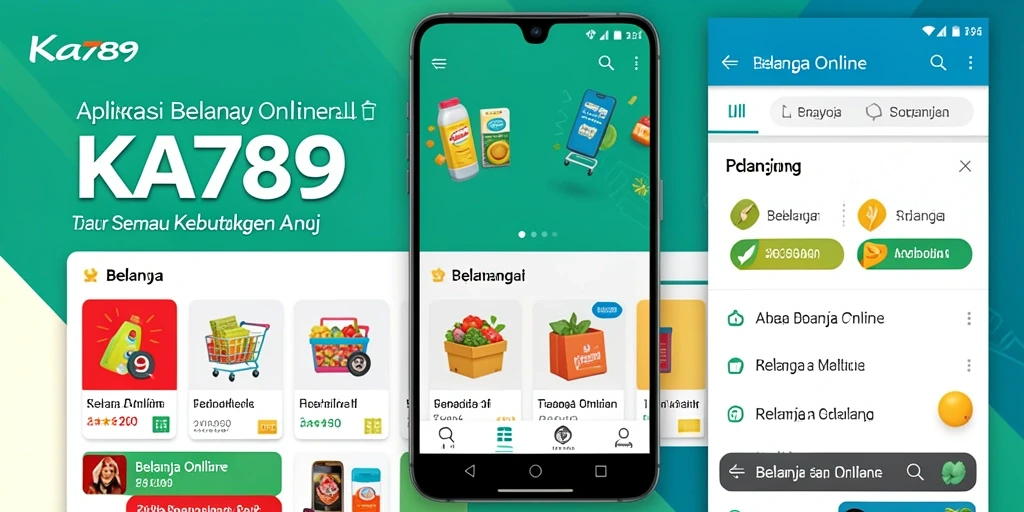 Antarmuka aplikasi KA789 untuk belanja online yang mudah digunakan.