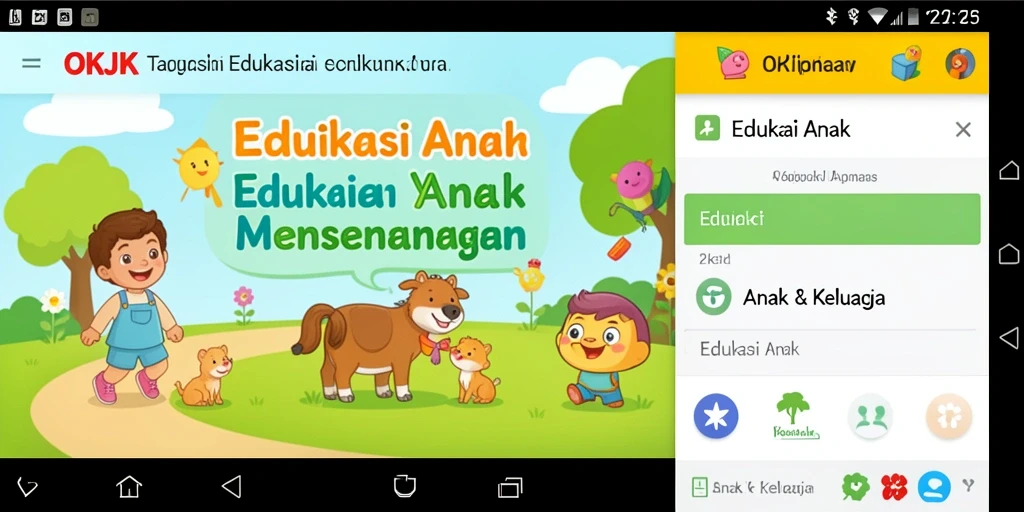 Tampilan antarmuka aplikasi OKJK yang menarik dan interaktif.