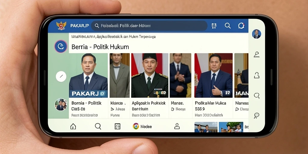 Tampilan antarmuka PAKARJP yang ramah pengguna dengan informasi politik dan hukum.