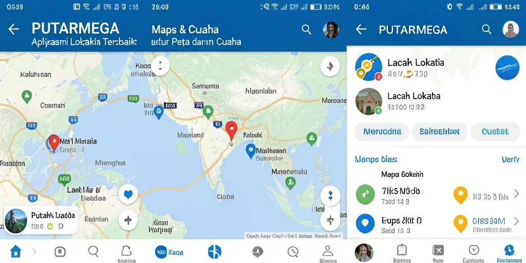 Antarmuka aplikasi PUTARMEGA menampilkan fitur Lacak Lokasi yang mudah digunakan.