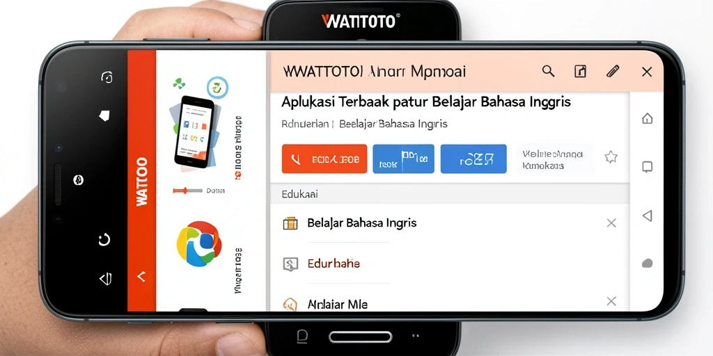 Tampilan antarmuka WATITOTO yang intuitif dan menarik untuk belajar bahasa Inggris.